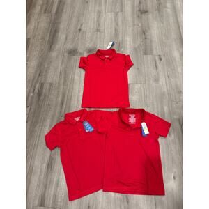 Nautica Red Polo Shirts Dri Fit Sensory Friendly Red Lot of 3 Boys Size 10/12